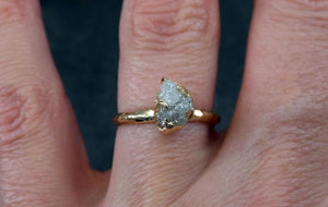 Raw Diamond Engagement Ring Rough Uncut Diamond Solitaire Recycled 14k gold Conflict Free Diamond Wedding Promise byAngeline - by Angeline