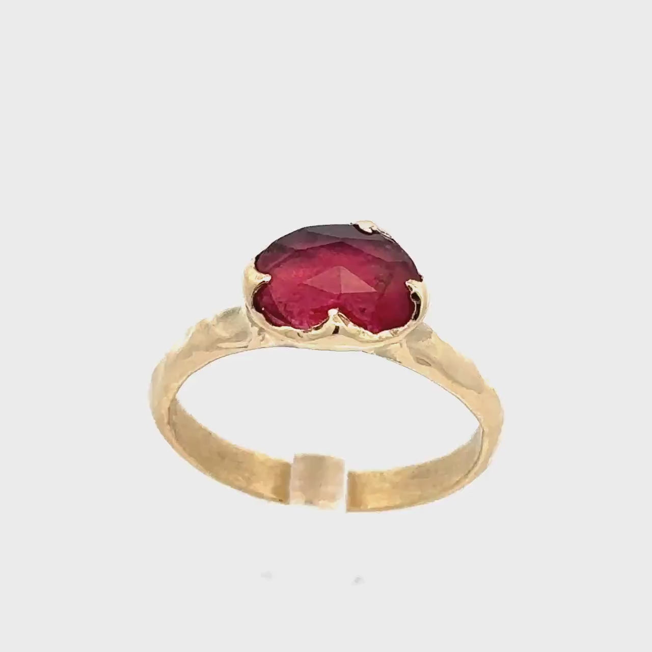 Fancy cut pink Tourmaline Gold Ring Gemstone Solitaire recycled 14k yellow gold statement 3316