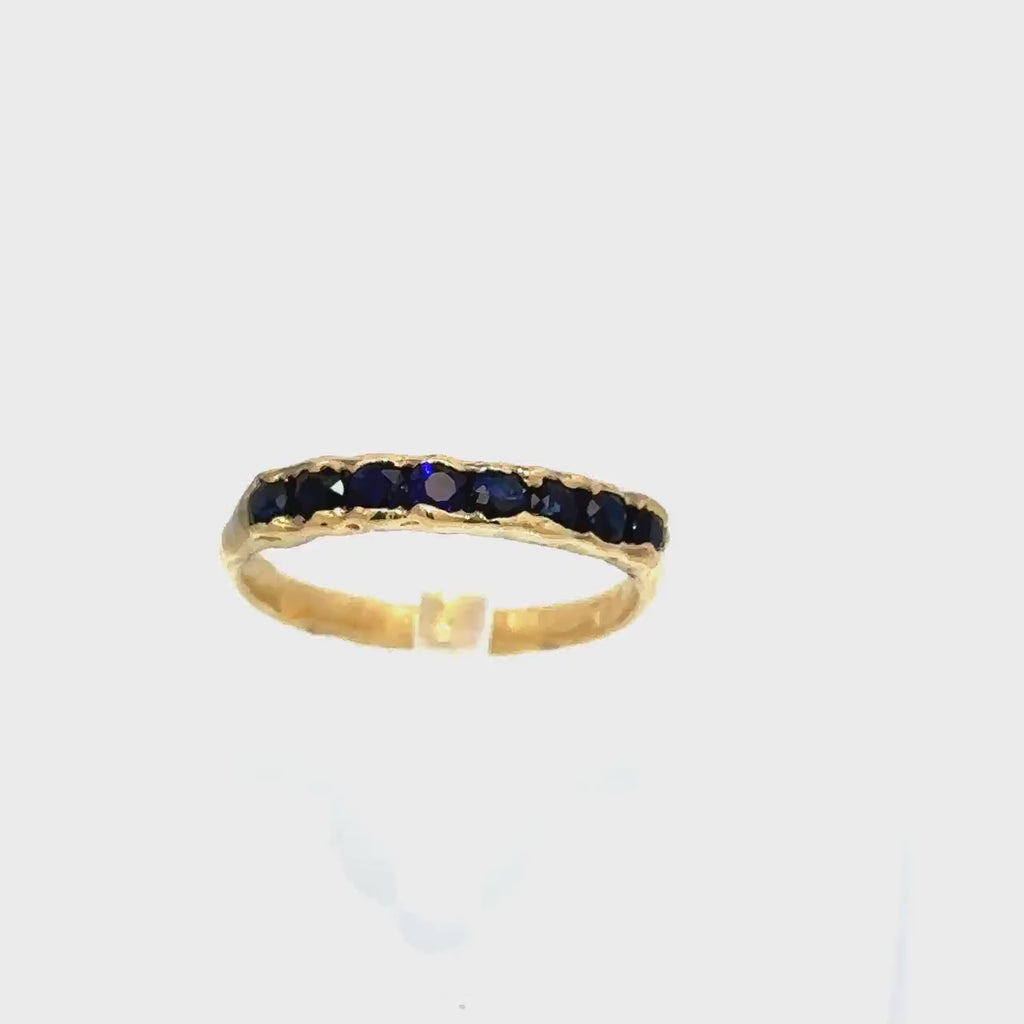 Fancy cut blue sapphire 18k Yellow Gold Engagement Wedding or Occasion Ring Gemstone Ring Multi stone Ring 3330