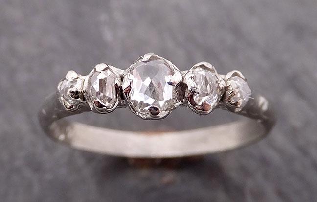 fancy cut contour diamond wedding band 18k white gold diamond wedding ring byangeline 1862 Alternative Engagement