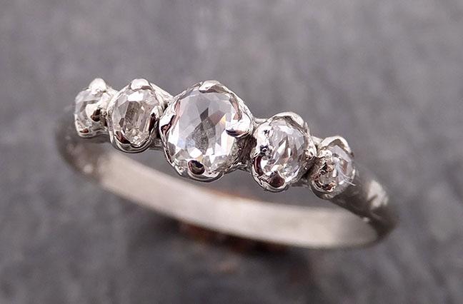 fancy cut contour diamond wedding band 18k white gold diamond wedding ring byangeline 1862 Alternative Engagement