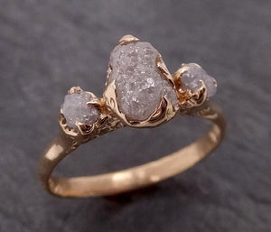 rough diamond 14k yellow gold engagement multi stone wedding ring byangeline 1871 Alternative Engagement