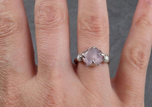 alternative engagement ring partially faceted purple spinel fancy diamonds 18k white gold multi stone ring gold gemstone 1877 Alternative Engagement
