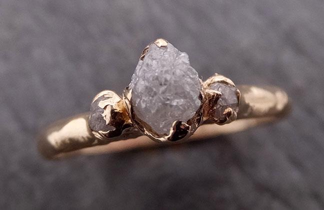 raw rough diamond gold engagement multi stone rough 14k gold wedding r ...