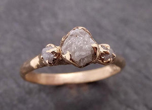 raw rough diamond gold engagement multi stone rough 14k gold wedding ring diamond wedding ring rough diamond ring byangeline 1881 Alternative Engagement