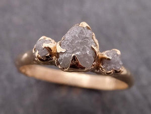raw rough diamond gold engagement multi stone rough 14k gold wedding ring diamond wedding ring rough diamond ring byangeline c1882 Alternative Engagement