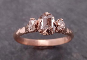 champagne fancy cut diamond engagement 14k rose gold multi stone wedding byangeline 1916 Alternative Engagement