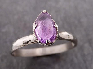 fancy cut pink sapphire 14k white gold solitaire ring gold gemstone engagement ring 1929 Alternative Engagement