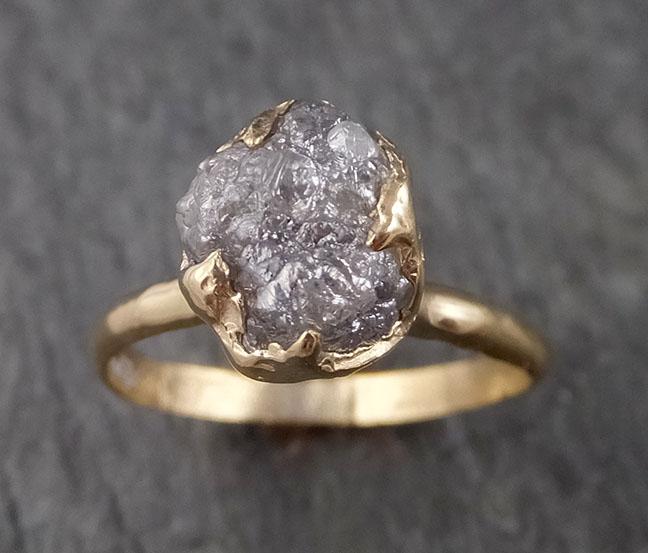 Raw Diamond Engagement Ring Rough Uncut Diamond Solitaire Recycled 14k yellow gold Conflict Free Diamond Wedding Promise 1537 - by Angeline