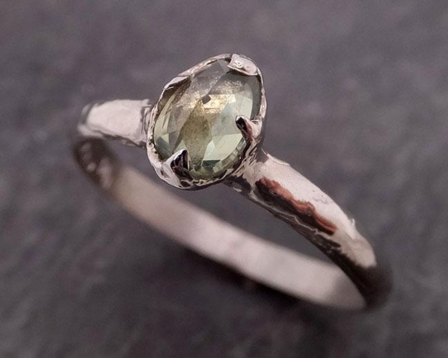 fancy cut lime green sapphire 14k white gold solitaire ring gold gemstone engagement ring 1931 Alternative Engagement