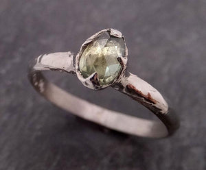 fancy cut lime green sapphire 14k white gold solitaire ring gold gemstone engagement ring 1931 Alternative Engagement