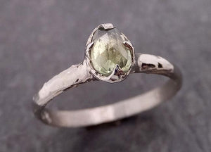 fancy cut lime green sapphire 14k white gold solitaire ring gold gemstone engagement ring 1931 Alternative Engagement