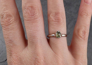 fancy cut lime green sapphire 14k white gold solitaire ring gold gemstone engagement ring 1931 Alternative Engagement