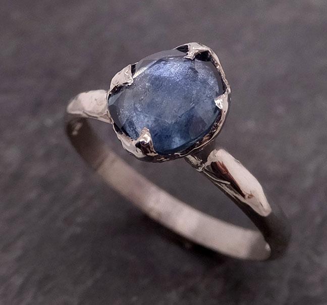 fancy cut montana blue sapphire 14k white gold solitaire ring gold gemstone engagement ring 1927 Alternative Engagement