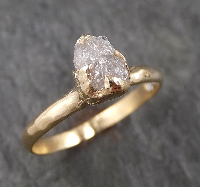 Raw Diamond Engagement Ring Rough Uncut Diamond Solitaire Recycled 14k yellow gold Conflict Free Diamond Wedding Promise 1534 - by Angeline