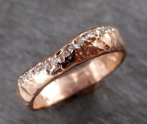 Raw Rough Diamond Wedding Band Multi stone conflict free diamonds Recycled Gold 14k 18k C1525 - by Angeline