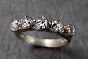 Fancy cut Contour Diamond Wedding Band 18k White Gold Diamond Wedding Ring byAngeline 1549 - by Angeline