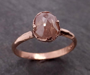 fancy cut coral solitaire diamond engagement 14k rose gold wedding ring byangeline 1945 Alternative Engagement
