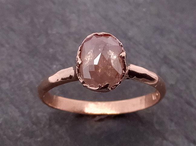 fancy cut coral solitaire diamond engagement 14k rose gold wedding ring byangeline 1945 Alternative Engagement