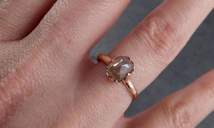 fancy cut coral solitaire diamond engagement 14k rose gold wedding ring byangeline 1945_exchange Alternative Engagement