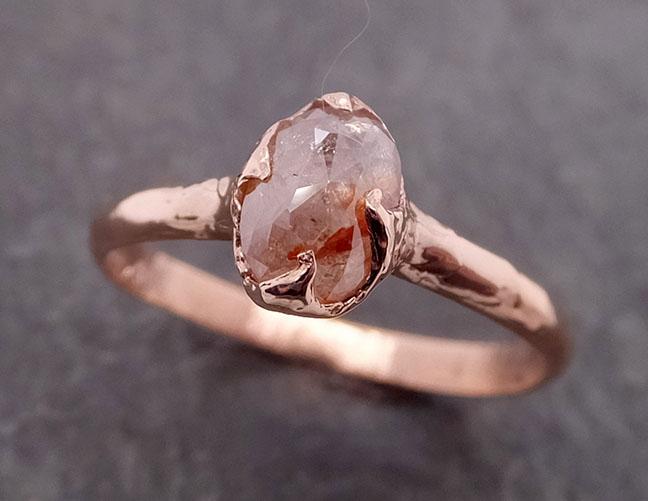 fancy cut coral solitaire diamond engagement 14k rose gold wedding ring byangeline 1944 Alternative Engagement