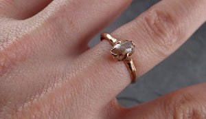 fancy cut coral solitaire diamond engagement 14k rose gold wedding ring byangeline 1944 Alternative Engagement