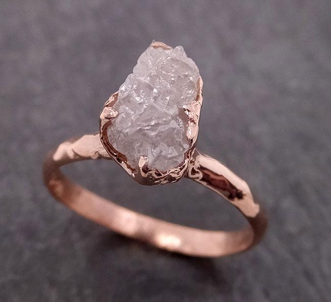 raw diamond solitaire engagement ring rough 14k rose gold wedding ring diamond stacking ring rough diamond ring byangeline 1942 Alternative Engagement