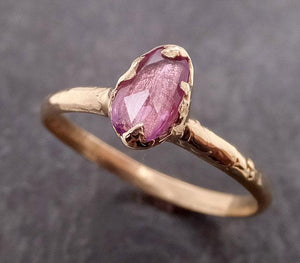 fancy cut pink sapphire 14k gold solitaire ring gold gemstone engagement ring 1953 Alternative Engagement