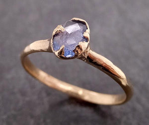 fancy cut blue sapphire 14k gold solitaire ring gold gemstone engagement ring 1950 Alternative Engagement