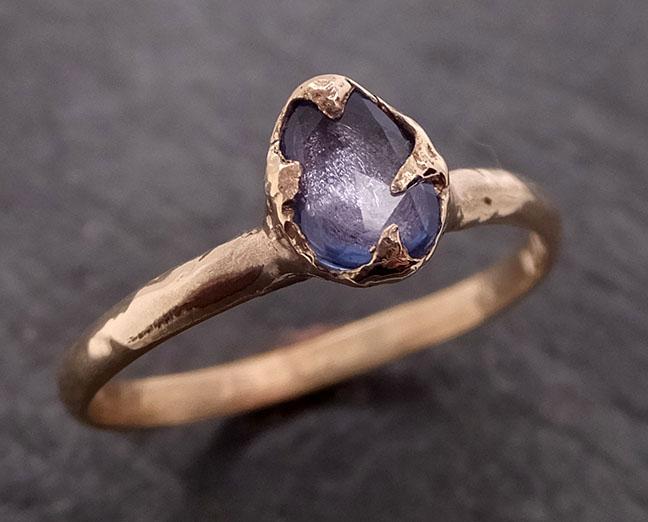 Fancy cut Blue Sapphire 14k gold Solitaire Ring Gold Gemstone Engagement Ring 1952