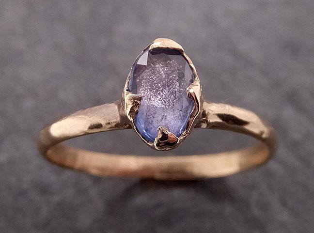 fancy cut blue sapphire 14k gold solitaire ring gold gemstone engagement ring 1951 Alternative Engagement