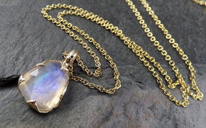 Fancy cut Moonstone 14k gold Pendant Gemstone Necklace gemstone Jewelry byAngeline 1558 - by Angeline