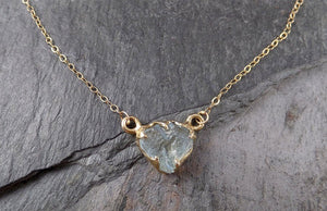 Raw Rough Aquamarine 14k gold Pendant blue Gemstone Necklace Raw gemstone Jewelry byAngeline 1560 - by Angeline