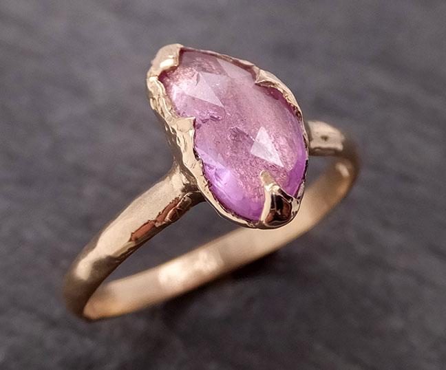 Fancy cut Pink Sapphire 14k gold Solitaire Ring Yellow Gold Gemstone Engagement Ring 1959