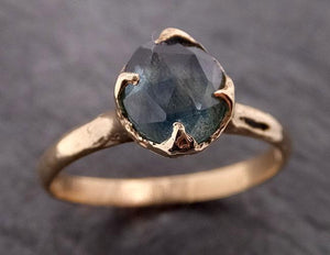 fancy cut montana blue sapphire 14k yellow gold solitaire ring gold gemstone engagement ring 1957 Alternative Engagement