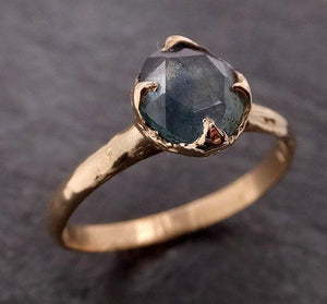 fancy cut montana blue sapphire 14k yellow gold solitaire ring gold gemstone engagement ring 1957 Alternative Engagement