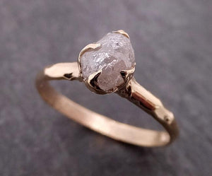 raw diamond engagement ring rough uncut diamond solitaire recycled 14k yellow gold conflict free diamond wedding promise 1964 Alternative Engagement