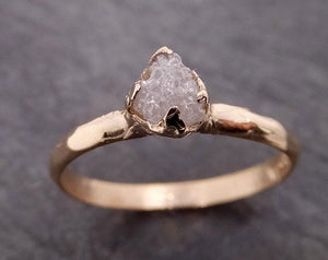 raw diamond engagement ring rough uncut diamond solitaire recycled 14k yellow gold conflict free diamond wedding promise 1965 Alternative Engagement