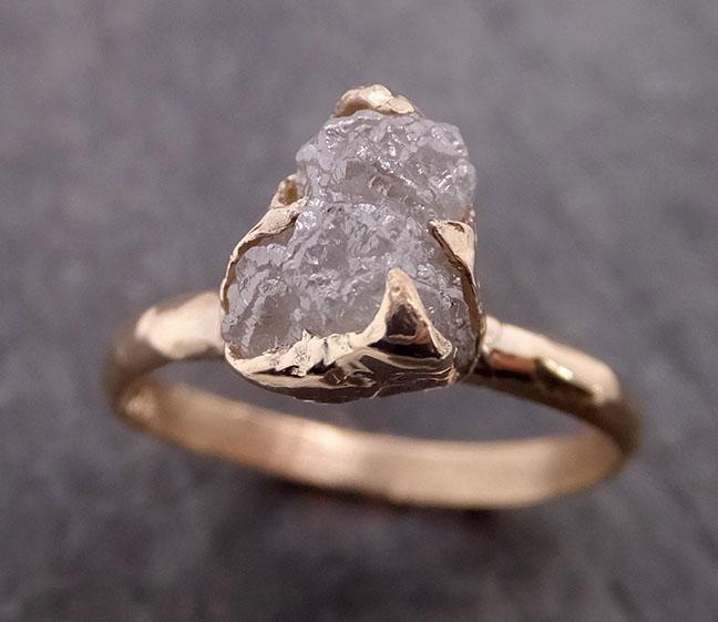 raw diamond engagement ring rough uncut diamond solitaire recycled 14k yellow gold conflict free diamond wedding promise 1966 Alternative Engagement