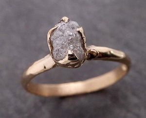raw diamond engagement ring rough uncut diamond solitaire recycled 14k yellow gold conflict free diamond wedding promise 1968 Alternative Engagement
