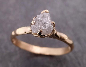 raw diamond engagement ring rough uncut diamond solitaire recycled 14k yellow gold conflict free diamond wedding promise 1969 Alternative Engagement