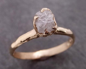 raw diamond engagement ring rough uncut diamond solitaire recycled 14k yellow gold conflict free diamond wedding promise 1971 Alternative Engagement
