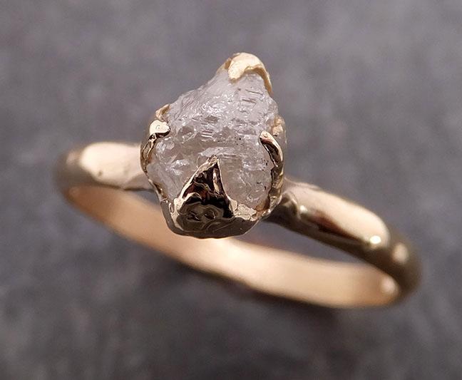 raw diamond engagement ring rough uncut diamond solitaire recycled 14k yellow gold conflict free diamond wedding promise 1973 Alternative Engagement