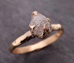 raw diamond engagement ring rough uncut diamond solitaire recycled 14k yellow gold conflict free diamond wedding promise 1973 Alternative Engagement