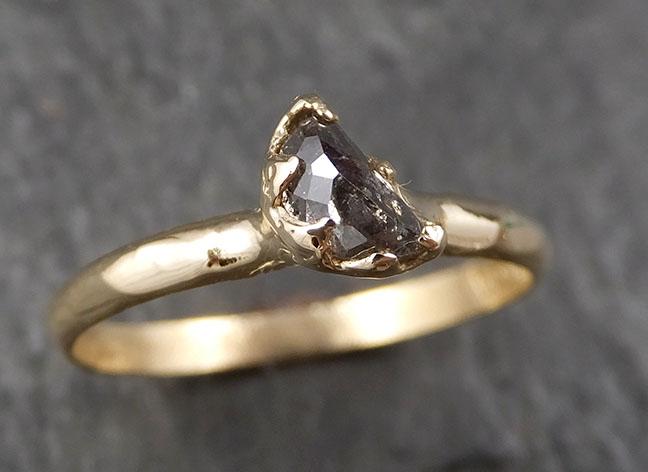 Fancy Cut Half Moon Diamond Solitaire Engagement 14k Gold Wedding Ring byAngeline 1584 - by Angeline