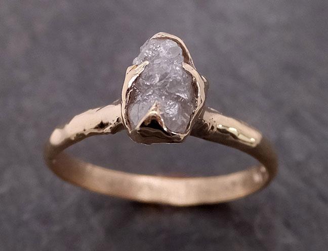 raw diamond engagement ring rough uncut diamond solitaire recycled 14k yellow gold conflict free diamond wedding promise 1974 Alternative Engagement