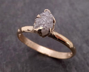 raw diamond engagement ring rough uncut diamond solitaire recycled 14k yellow gold conflict free diamond wedding promise 1975 Alternative Engagement