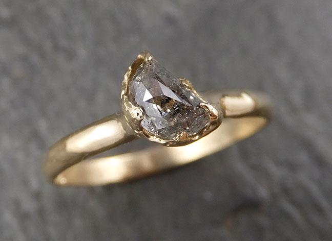 Fancy Cut Half Moon Diamond Solitaire Engagement 14k yellow Gold Wedding Ring byAngeline 1583 - by Angeline