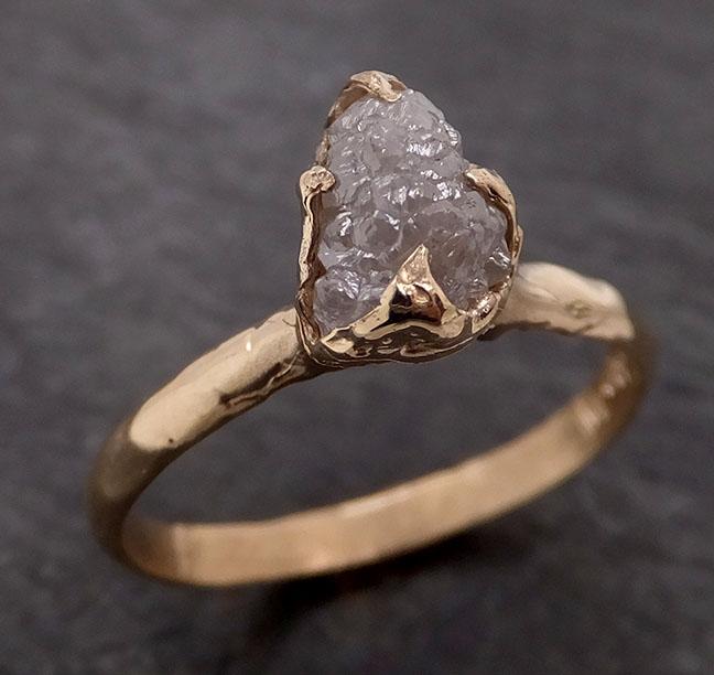 raw diamond engagement ring rough uncut diamond solitaire recycled 14k yellow gold conflict free diamond wedding promise 1977 Alternative Engagement