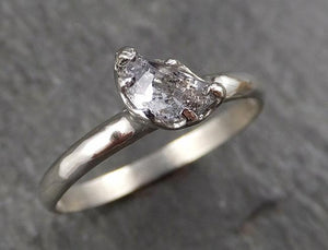 Fancy Cut Half Moon salt and pepper Diamond Solitaire Engagement 14k White Gold Wedding Ring byAngeline 1580 - by Angeline